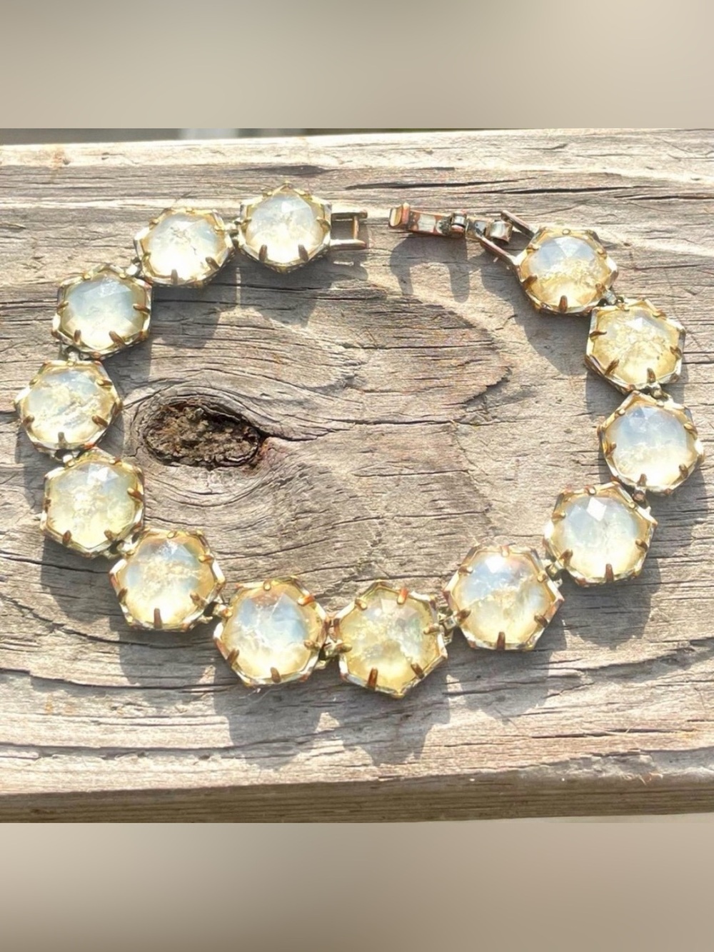 Kendra Scott Grace Crackle Glass Bracelet Gold/Rare/Retired/Collector/Luxe - Picture 2 of 5